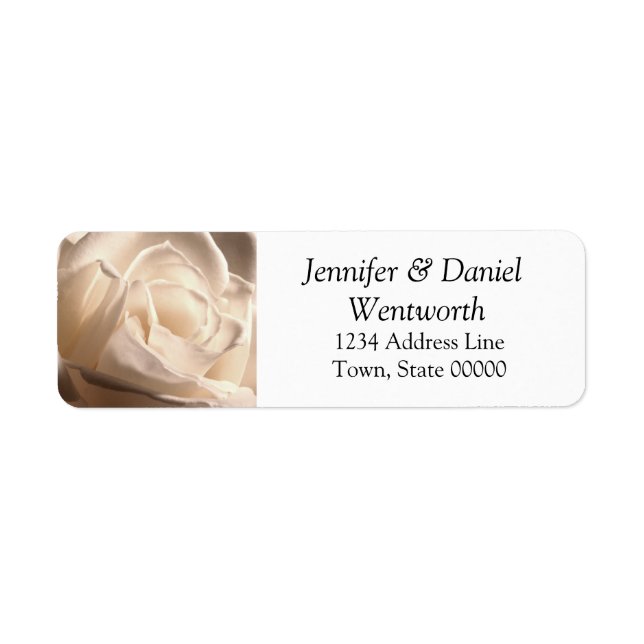 Blume Address Labels White Rose (Vorne)
