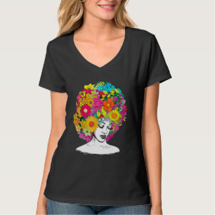 Blume Afro Women Black Queen African American Mel T-Shirt