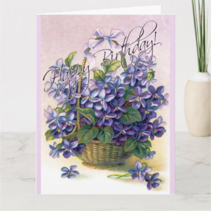 Blume-Aktionskorb-Karte zum Geburtstag eines Viole Karte