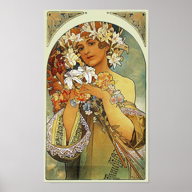 Blume Alphonse Mucha Poster (Vorne)