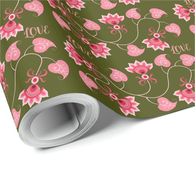 Blume ALS GESCHENKE FÜR IHREN LIEBER Geschenkpapier (Rolleneckpunkt)