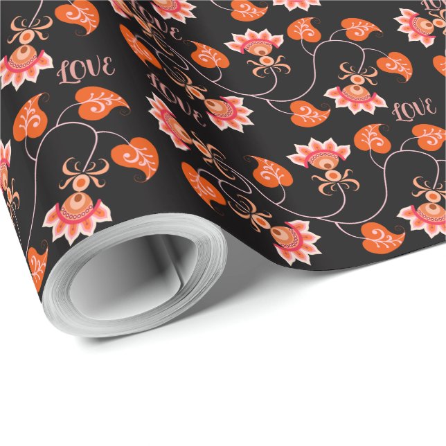 Blume ALS GESCHENKE FÜR IHREN LIEBER Geschenkpapier (Rolleneckpunkt)
