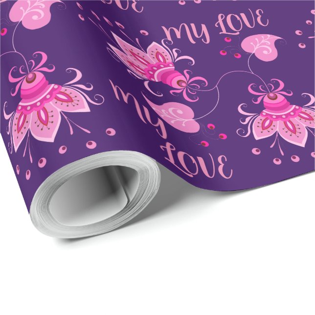 Blume ALS GESCHENKE FÜR IHREN LIEBER Geschenkpapier (Rolleneckpunkt)