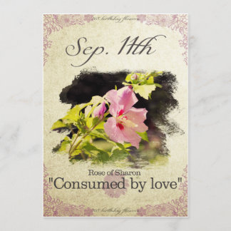 Blume am 11. September "Rose Sharon Karte