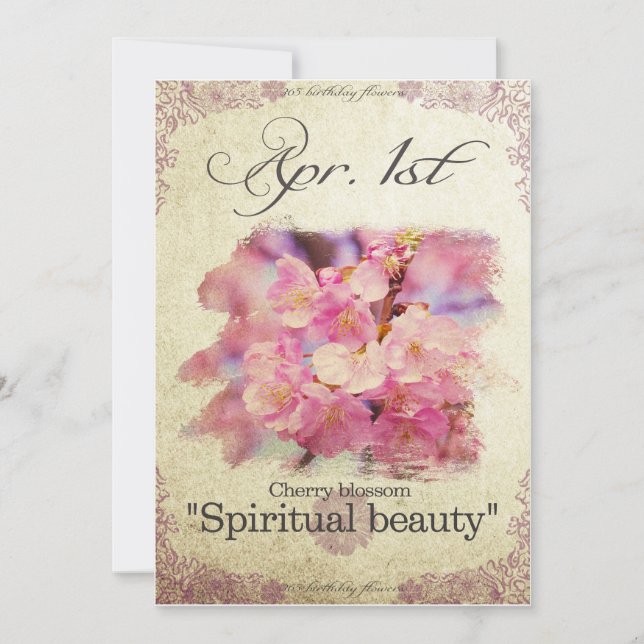 Blume am 1. April Karte (Vorderseite)