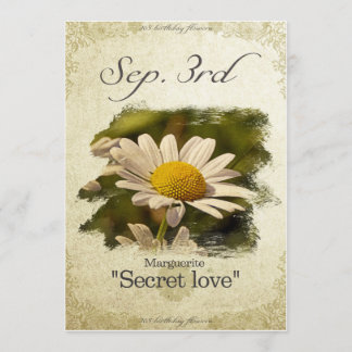 Blume am 3. September "Marguerite" Karte