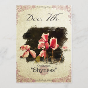 Blume am 7. Dezember "Cyclamen" Karte