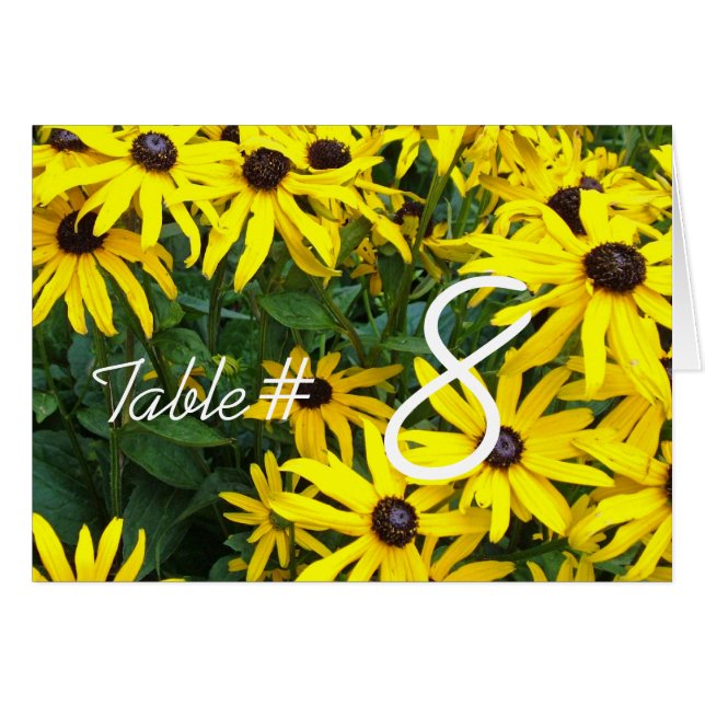 Blume am gelben Sommer Abendessen Tischnummer (Vorderseite (Horizontal))