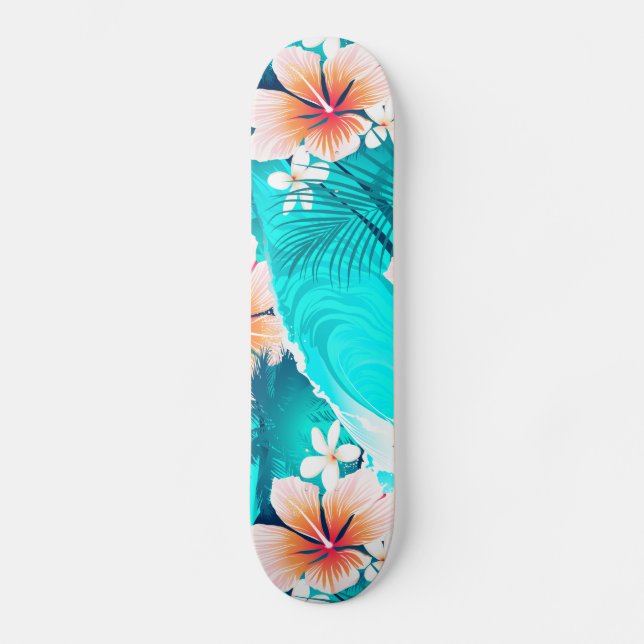 Blume am Hibiskus Skateboard (Vorderseite)
