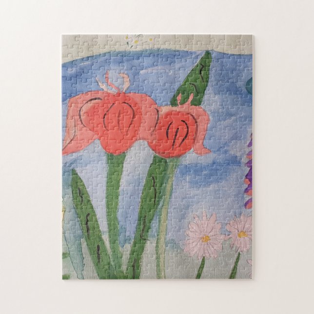 Blume am Jigsaw-Puzzle Puzzle (Vertikal)