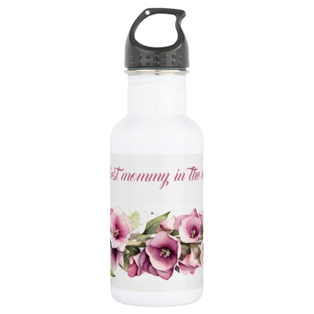 Blume am Muttertag Sauberes Wasser Edelstahlflasche (Vorderseite)