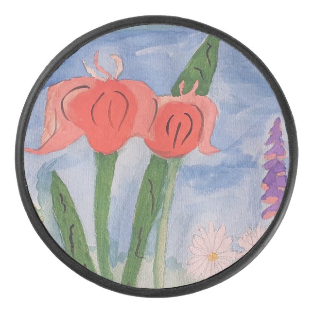 Blume am See Eishockey Puck (Vorderseite)