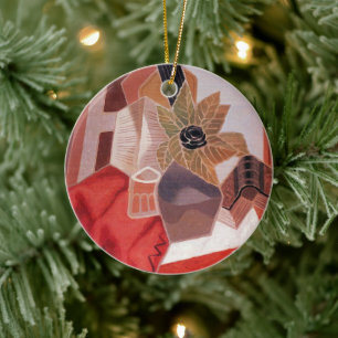 Blume am Tisch von Juan Gris, Vintager Kubismus Keramik Ornament