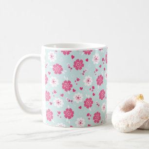 Blume am Valentinstag hören rosa Tasse