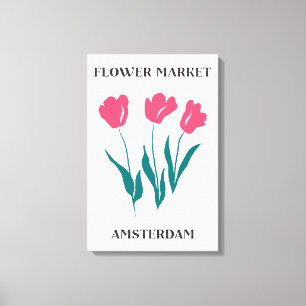 Blume Amsterdam Rosa Tulips Leinwanddruck