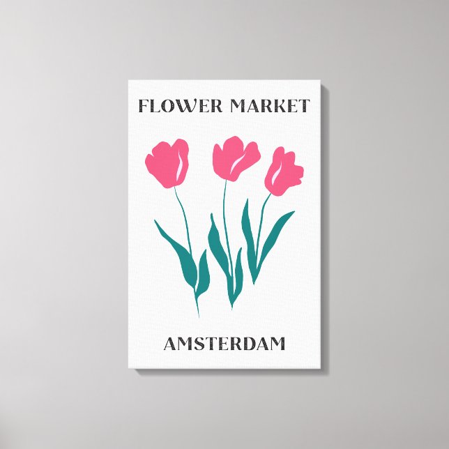 Blume Amsterdam Rosa Tulips Leinwanddruck (Vorderseite)