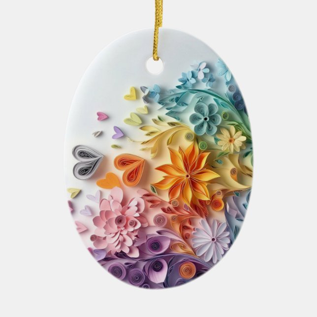 Blume Anhänger Keramik Ornament (Vorne)