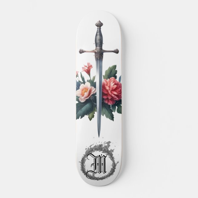 *~* Blume AP88 Mittelalterliche Schwertblüte Skateboard (Vorderseite)