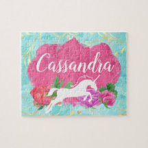 Blume Aquarell Einhorn Rosa Blauer Mädchenname