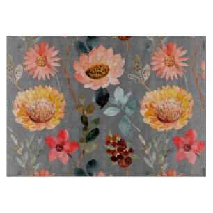 Blume Aquarell Farbenfrohe Natur Niedlich Schneidebrett