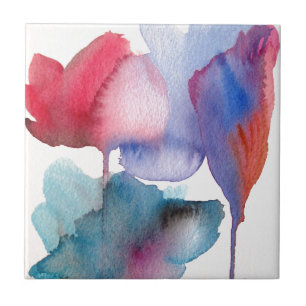 Blume Aquarell Moderne Blumenarchitektur Fliese