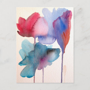 Blume Aquarell Moderne Blumenarchitektur Postkarte