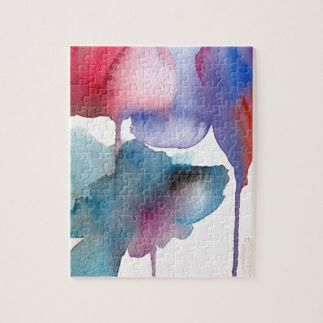 Blume Aquarell Moderne Blumenarchitektur Puzzle (Vertikal)