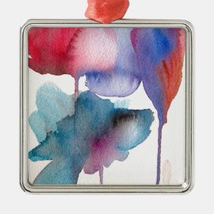 Blume Aquarell Moderne Blumenarchitektur Silbernes Ornament