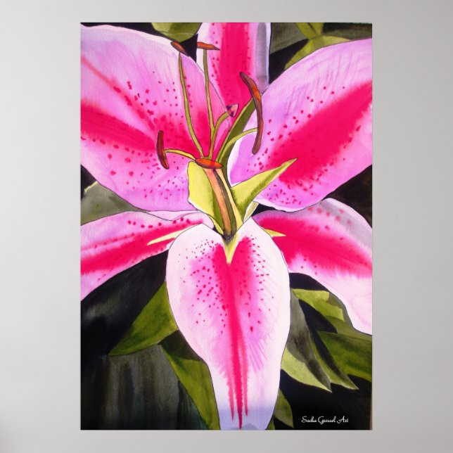 Blume Aquarell Pop Malerei Poster (Vorne)