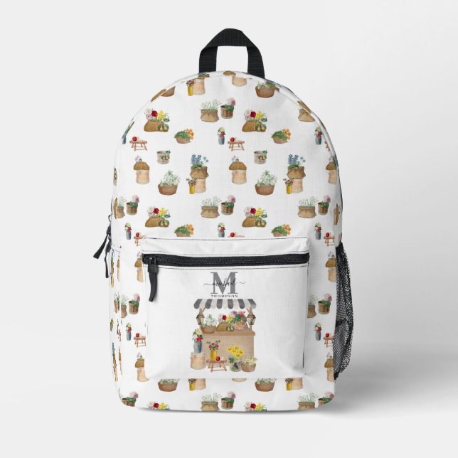 Blume Aquarellbauer Bedruckter Rucksack (Vorderseite)