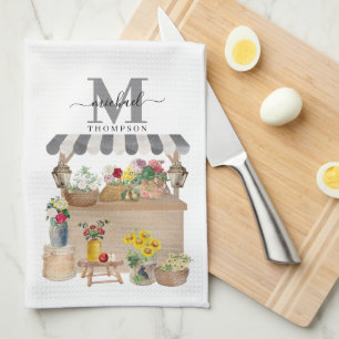 Blume Aquarellbauer Geschirrtuch