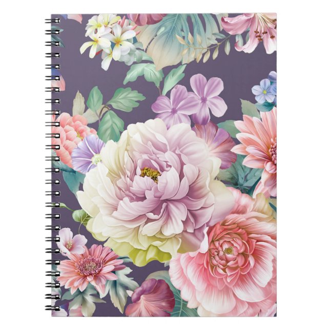 Blume Aquarellbild. Wassercolo Big Set Notizblock (Vorderseite)