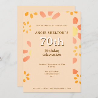 Blume Aquarellblume 70. Geburtstagsparty Einladung