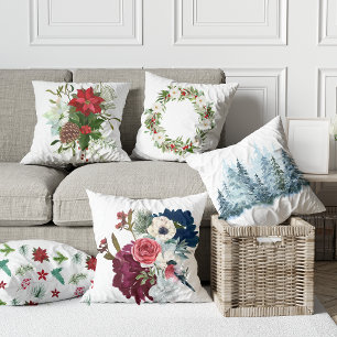 Blume Aquarellblütenkiefer Wintergarten Winterdeko Kissen