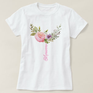 Blume Aquarelldruck, benutzerdefinierter T - Shirt