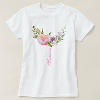 Blume Aquarelldruck, benutzerdefinierter T - Shirt