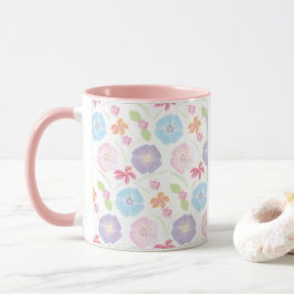 Blume Aquarellfarben, rosa, blau, romantisch Tasse