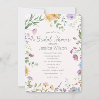 Blume Aquarellgarten Bridal Dusche Einladung