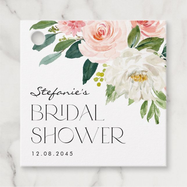 Blume Aquarellgarten Frühjahr Brautparty Geschenkanhänger (Vorderseite)