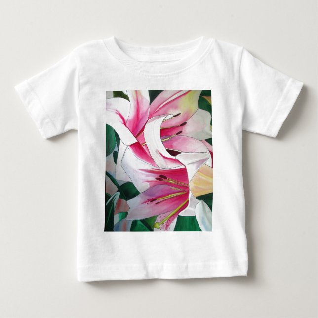 Blume Aquarellkunst Baby T-shirt (Vorderseite)