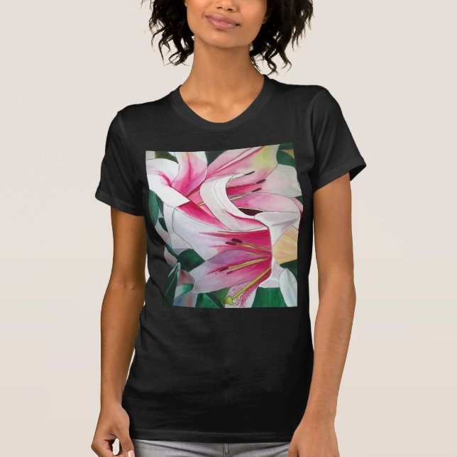 Blume Aquarellkunst T-Shirt (Vorderseite)