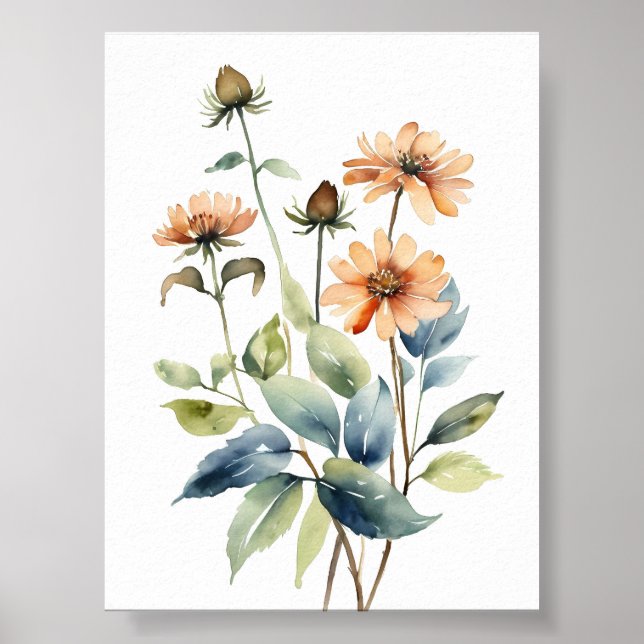 Blume Aquarellmalerei Poster (Vorne)