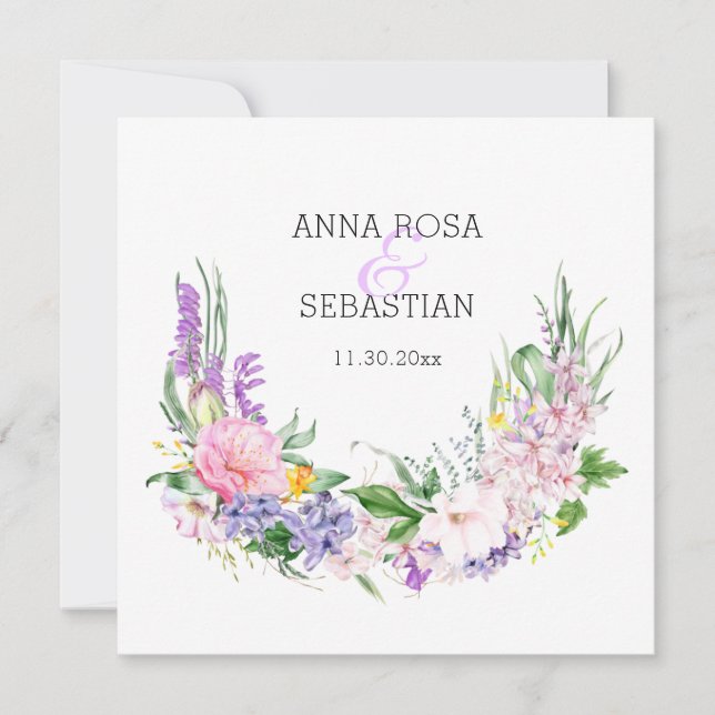 *~* Blume AR12 QR UAWG Hochzeit Einladung (Vorderseite)