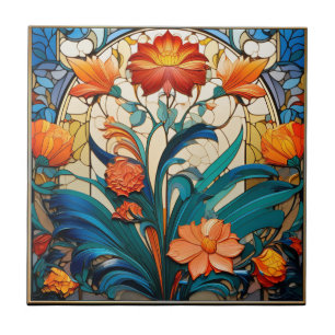 Blume Art Deco Design Keramik Tile Fliese