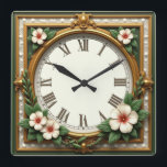 Blume Art Deco Quadratische Wanduhr<br><div class="desc">Großartiges Uhrendesign. Du wirst es wie andere Liebe bekommen. Sie können dieses Design auch für andere Produkte verwenden,  die Sie mögen,  oder Ihren Text anpassen und hinzufügen. Folgen Sie mir für mehr. Vielen Dank. Ich wünsche Ihnen einen schönen Tag.</div>