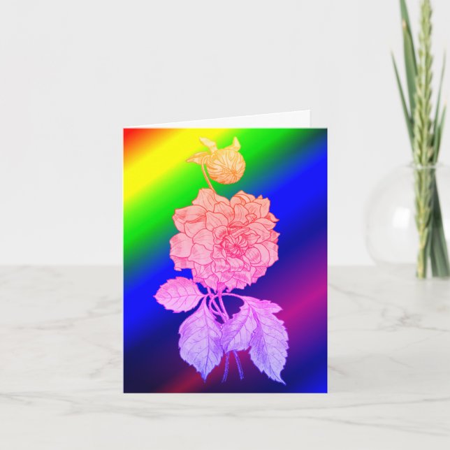 Blume Art Rainbow Note Card Dankeskarte (Vorderseite)