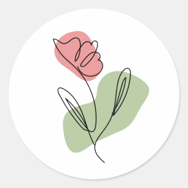 Blume Art Runder Aufkleber (Vorderseite)