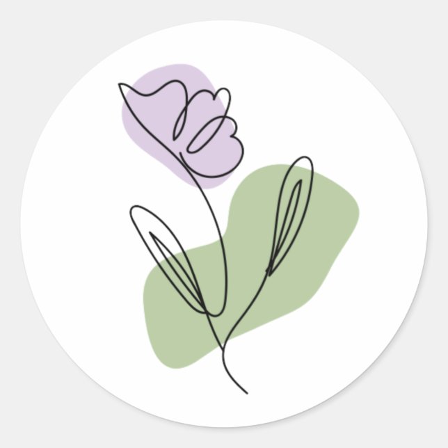 Blume Art Runder Aufkleber (Vorderseite)