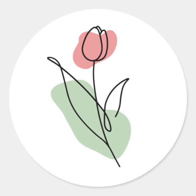Blume Art Runder Aufkleber (Vorderseite)