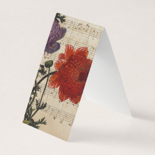 Blume auf Blatt-Musik-Lesezeichen Visitenkarten